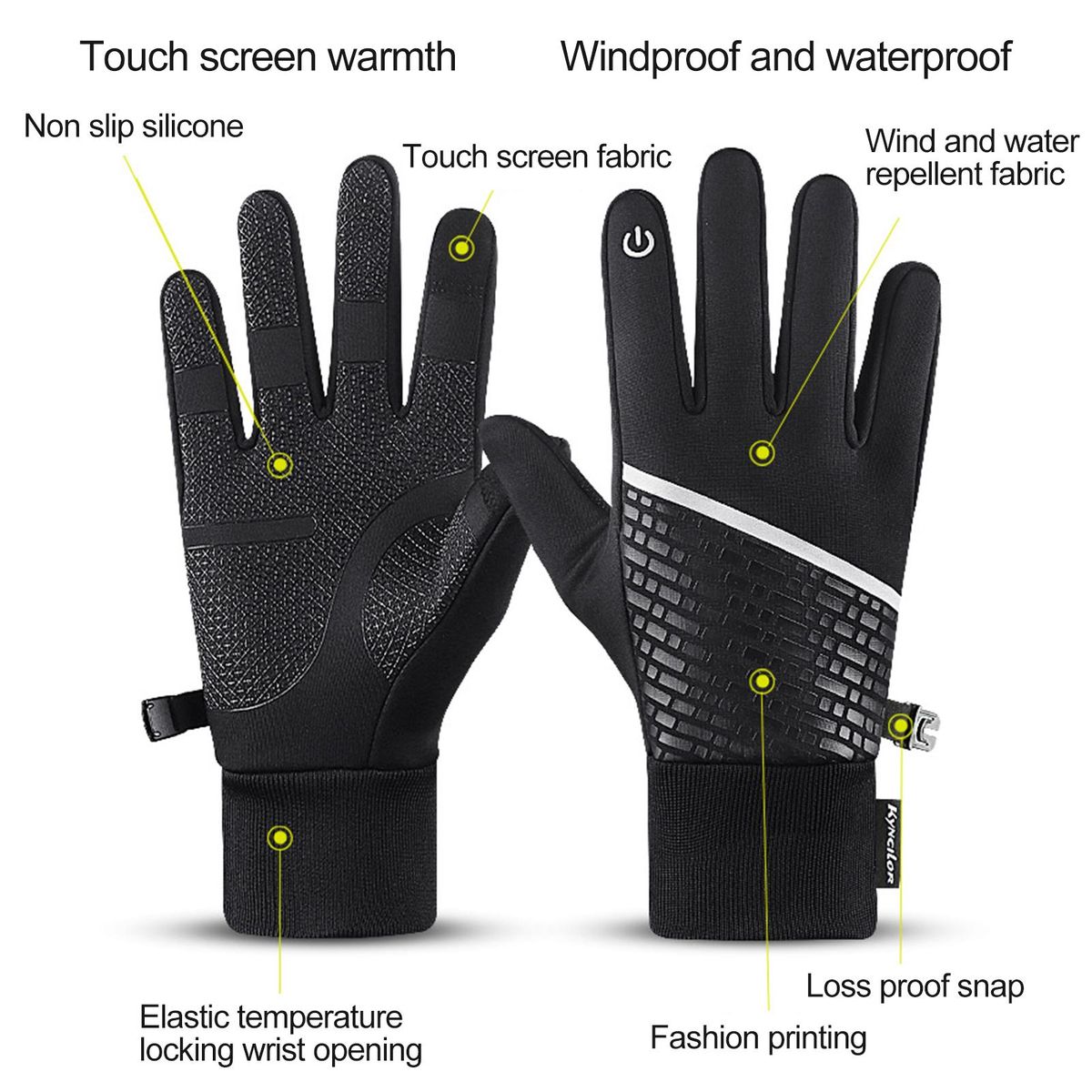 1 Pair Sports Winter Warm Running Sports Black