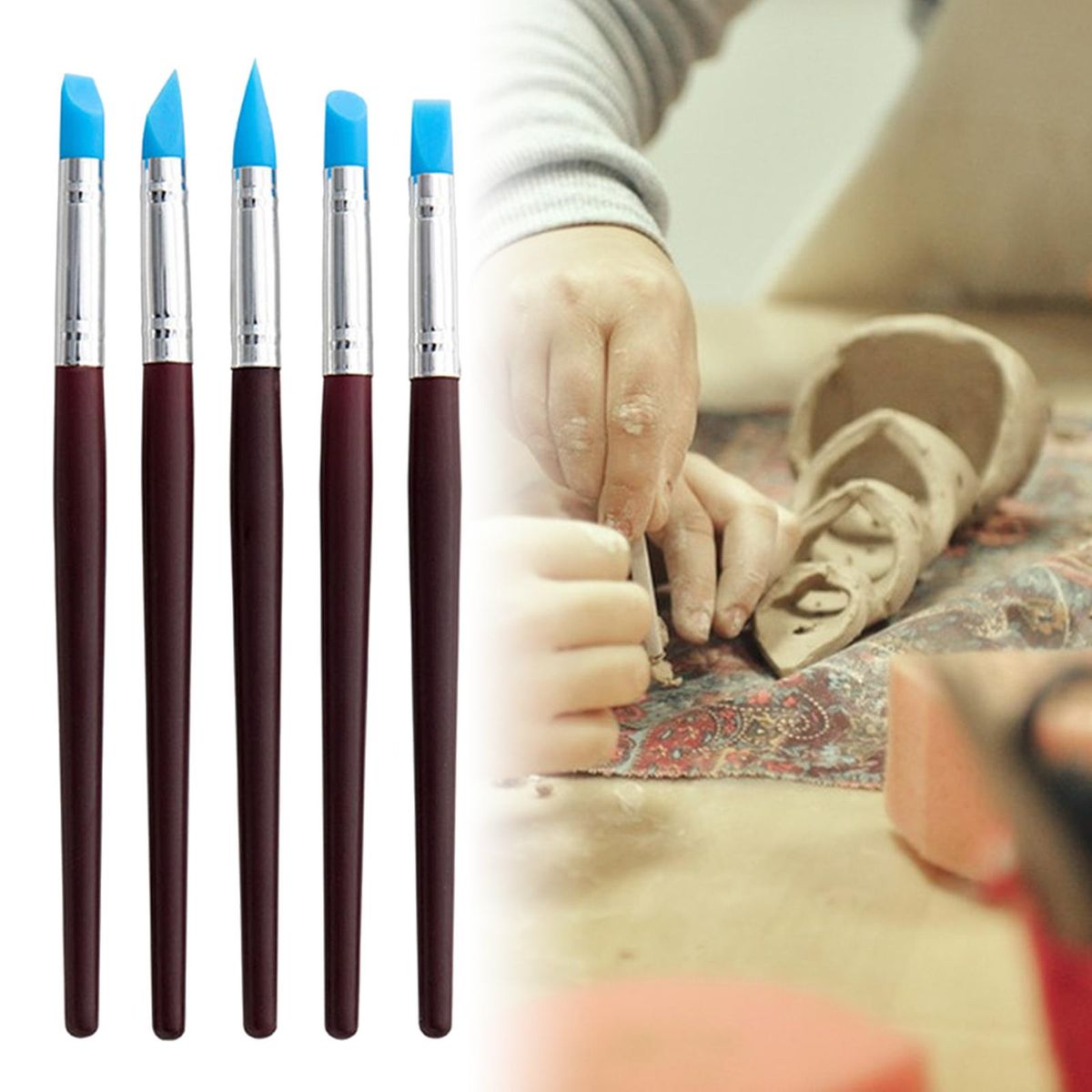 5Pcs Silicone Clay Sculpting Tool For Gift Sculpture Nail