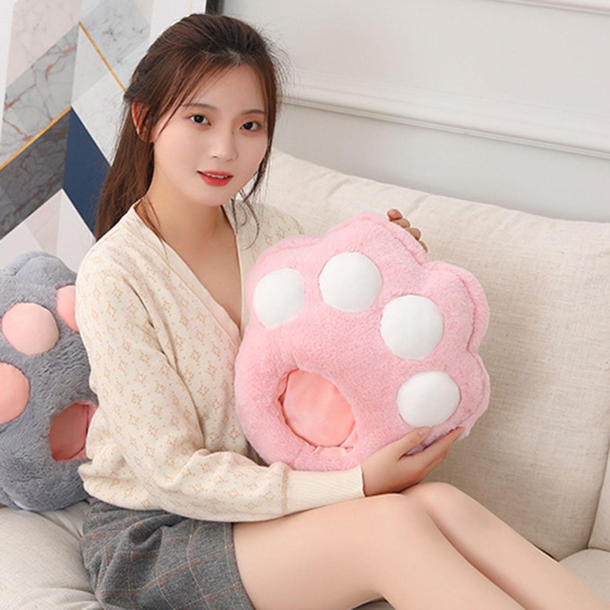 Electric Foot Heater Washable Winter Heating Pad Pink