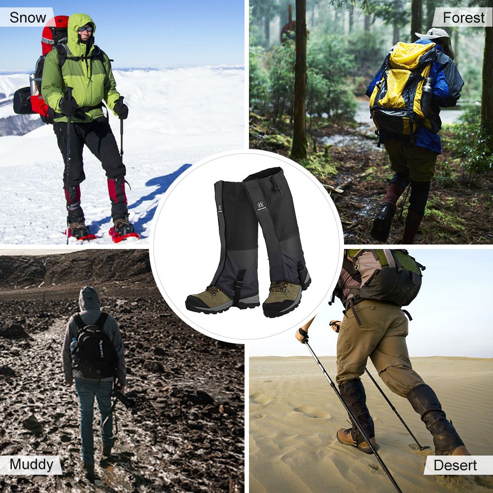1 Pair Outdoor Snow Boot Gaiter Adjustable Drawstring Shoe