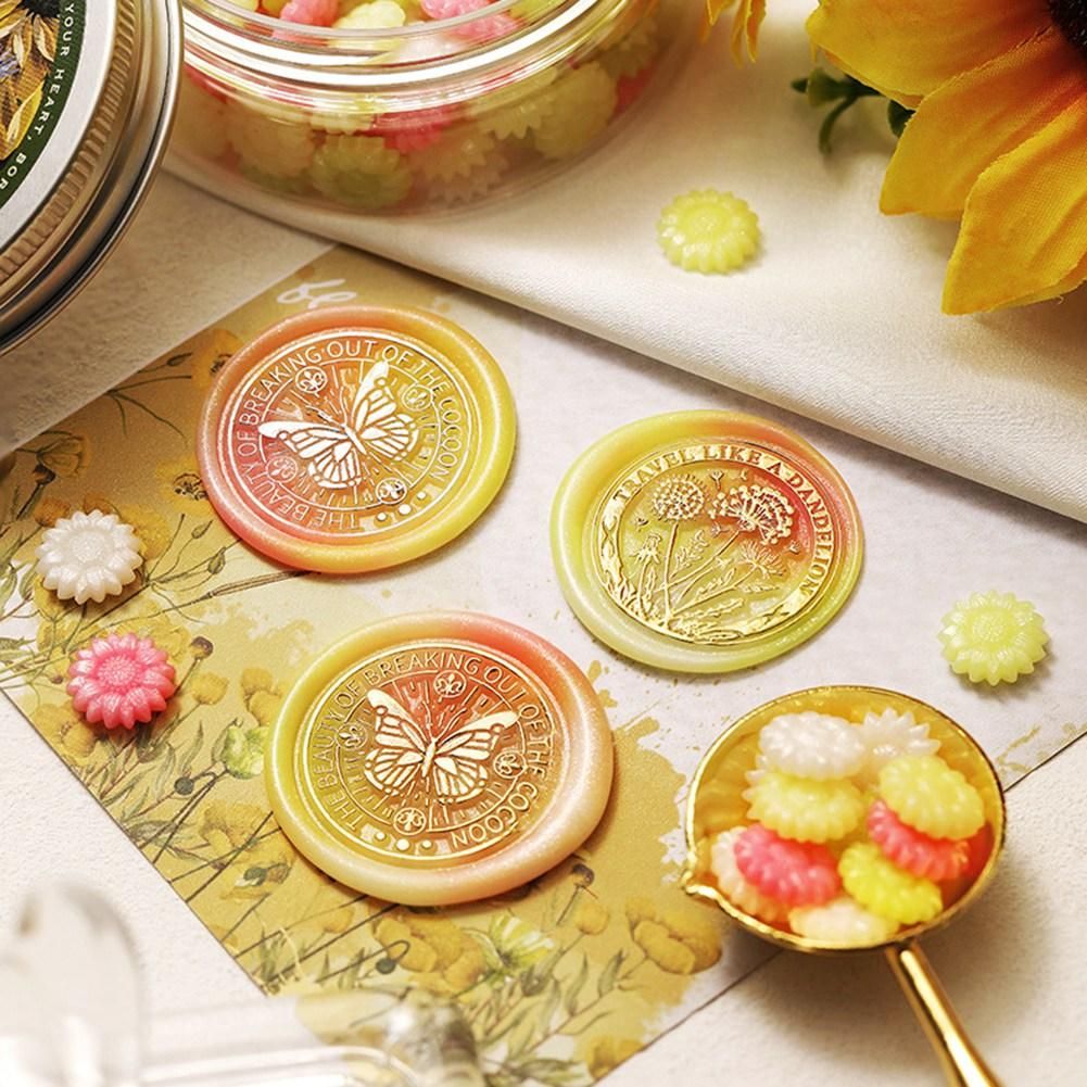 Wax Seal Beads, 150Pcs Sunflower Shape Wax Sealing Beads