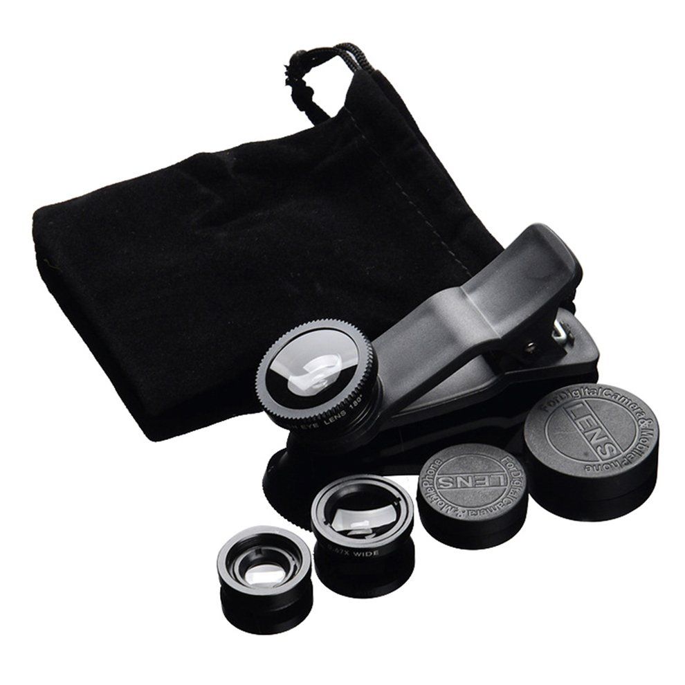 3 In 1 Fish Eye+Wide Angle+ro Clip On Camera Lens Set For Mobile Phone