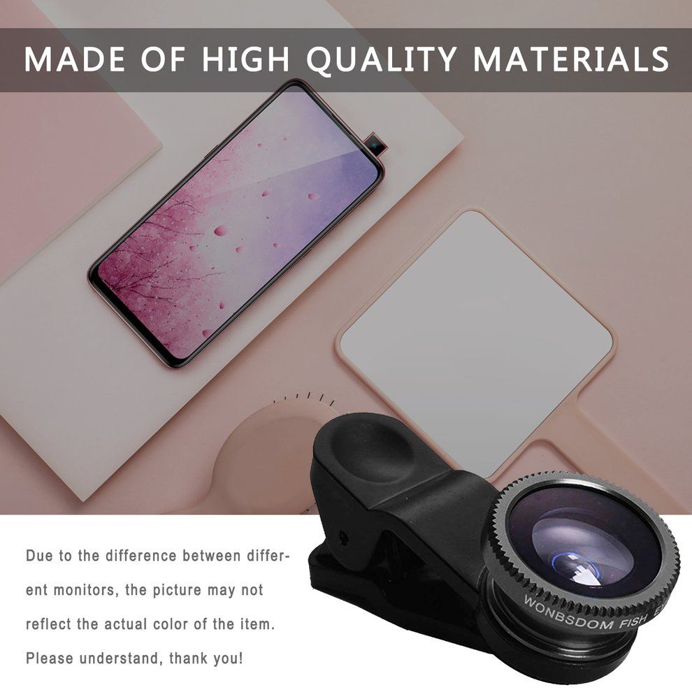 3 In 1 Fish Eye+Wide Angle+ro Clip On Camera Lens Set For Mobile Phone