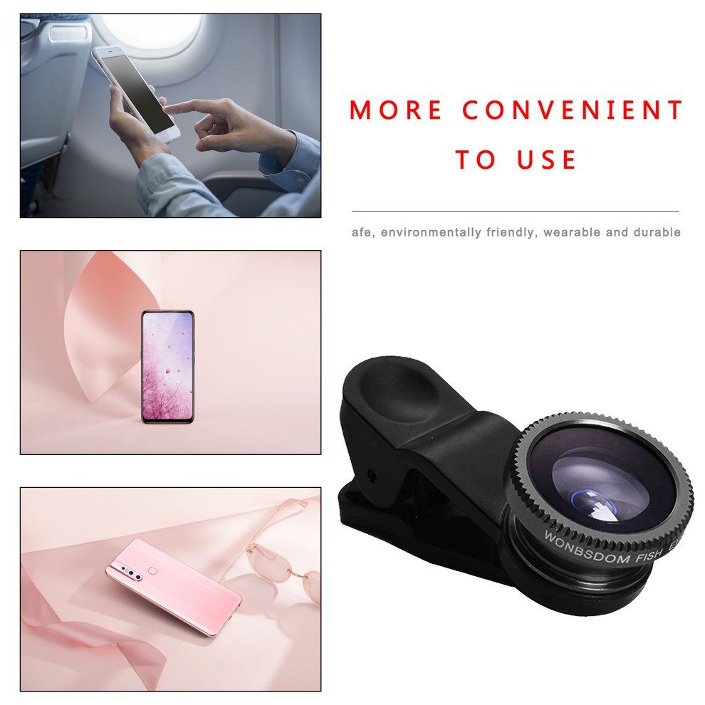 3 In 1 Fish Eye+Wide Angle+ro Clip On Camera Lens Set For Mobile Phone
