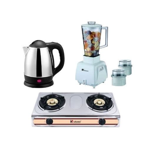 Special Kitchen Bundle Blender + Double Face Gas Burner & 2l Electric Kettle