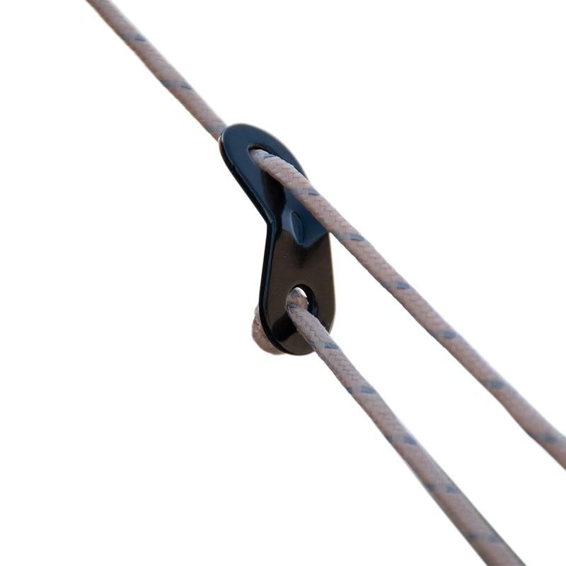 Outdoor tent aluminum alloy double hole rope buckle canopy anti-slip stop adjustment buckle camping accessories binocular wind rope buckle factory silver