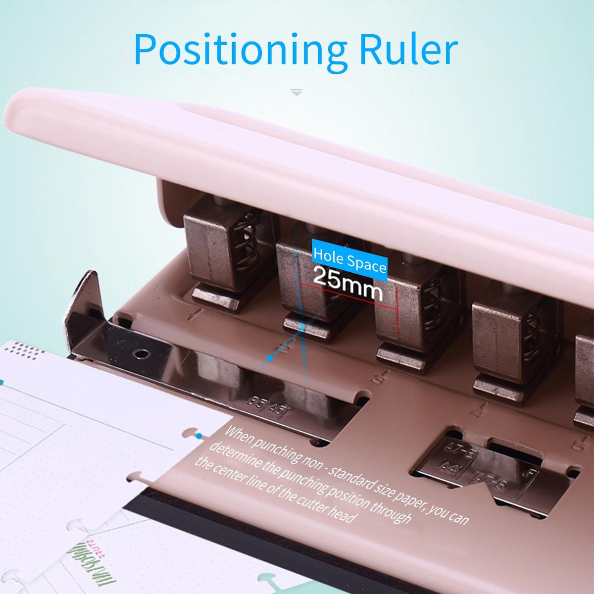 KW-triO Handheld DIY Mushroom 12 Holes Punch Puncher Paper Cutter with Ruler 6 Sheets Punch Capacity A4 / A5 / A7 / B5 for Office Home School Students Supplies