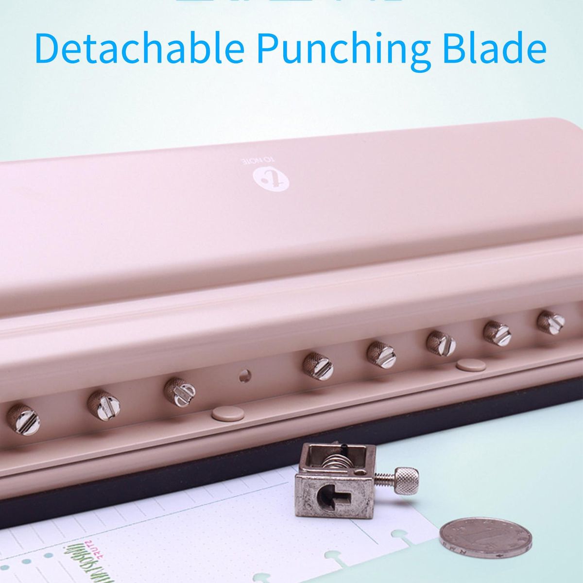 KW-triO Handheld DIY Mushroom 12 Holes Punch Puncher Paper Cutter with Ruler 6 Sheets Punch Capacity A4 / A5 / A7 / B5 for Office Home School Students Supplies