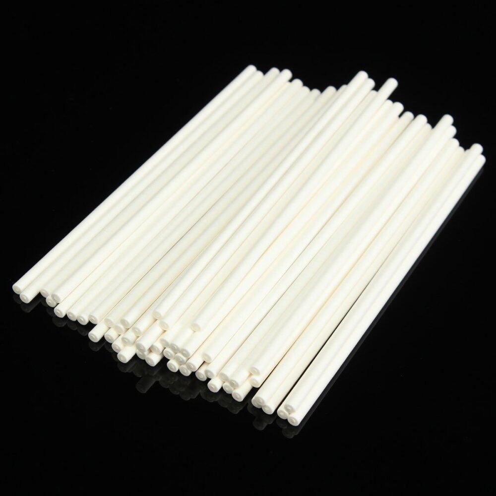50x Food Grade Paper 15mm Lollipop Cake Sticks Lollies Lollys For DIY Craft