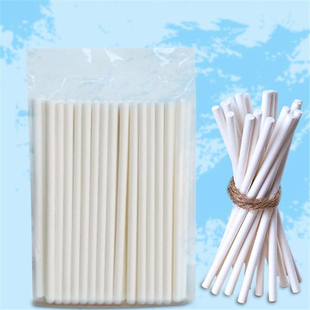 50x Food Grade Paper 15mm Lollipop Cake Sticks Lollies Lollys For DIY Craft