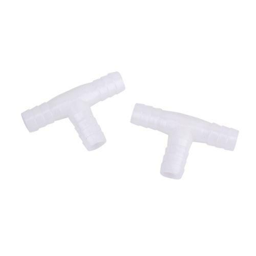 2 X 12mm Plastic Equal Tee Connector Barbed Pipe