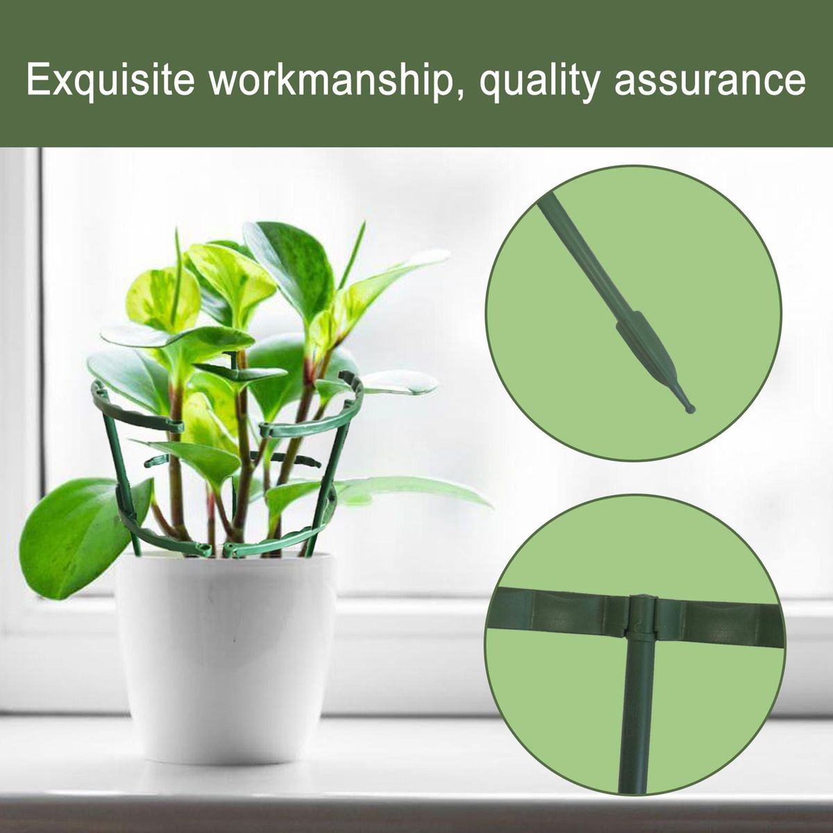 Yegbong 3Pcs Combined Flower Pot Holder Double-layer Plant Support Bracket for Small Pot Plants Grow Straightly Stem Guide