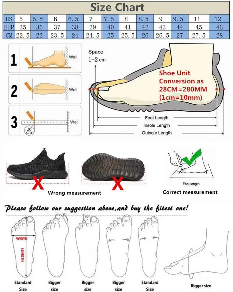 Women Safety Work Shoes Steel Toe Breathable Safety Boots