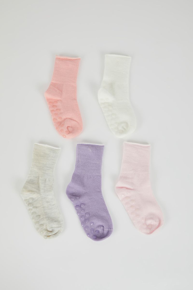 5 Piece BabyGirl Casual High Cut Socks - Karma