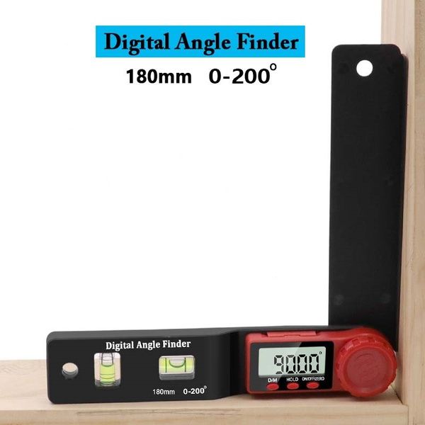 2 In 1 Electronic Digital Angle Finder Mini Spirit Level Angle Ruler Protractor Woodworker Square Cursor LCD Display Digital Caliper