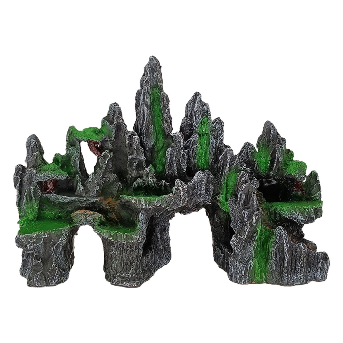 Aquarium Ornament Fish Tank Rock Decoration Green