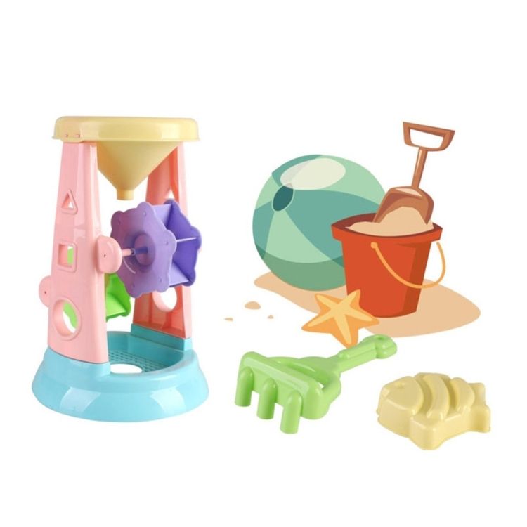 6 In 1 Summer Children Beach Play Sand Toys Sandglass Toy Set Sandglass Set