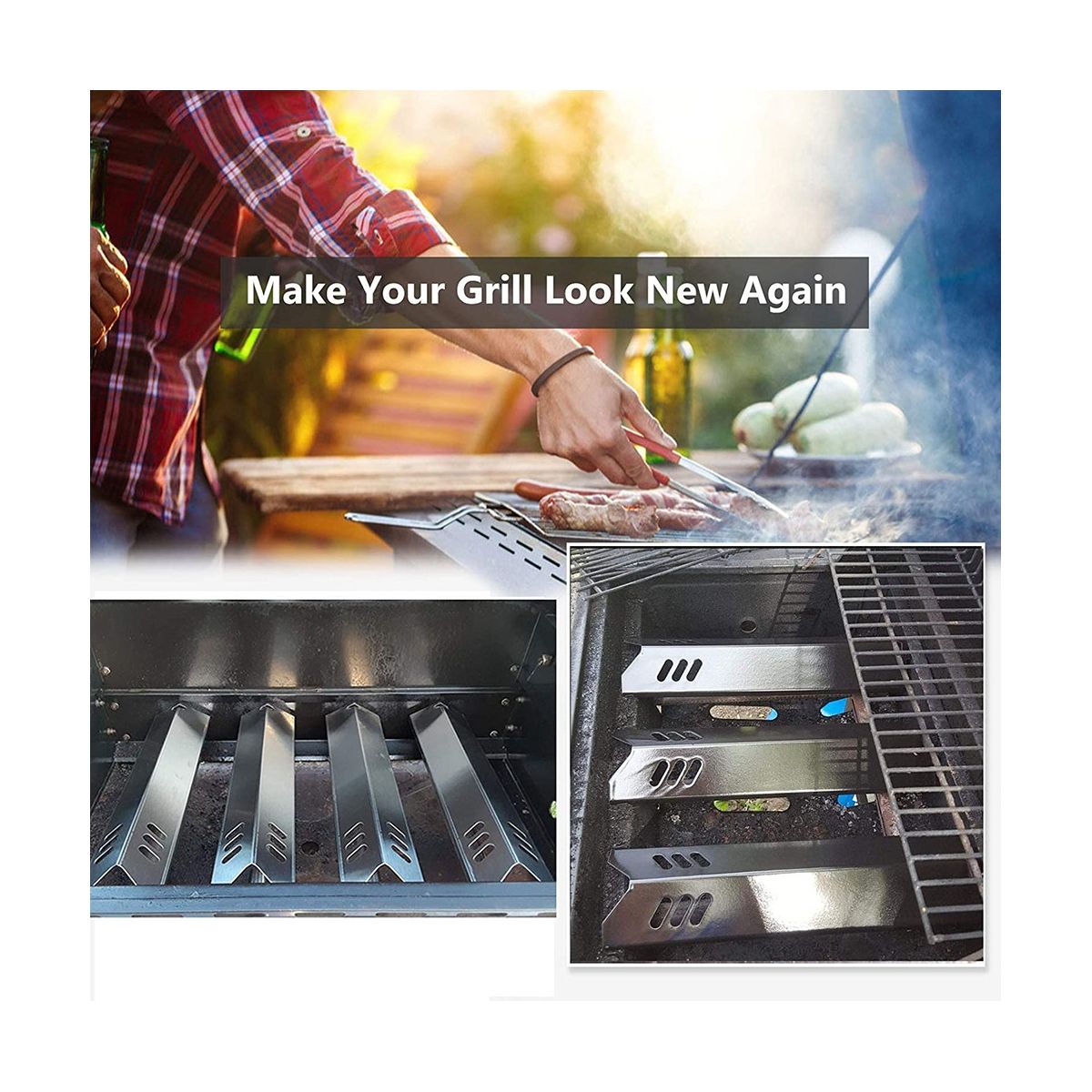 4PCS Heat Plates Grill Repment Part for Expert Grill Parts Heat Tents Grill Accessories Burner Grill Parts