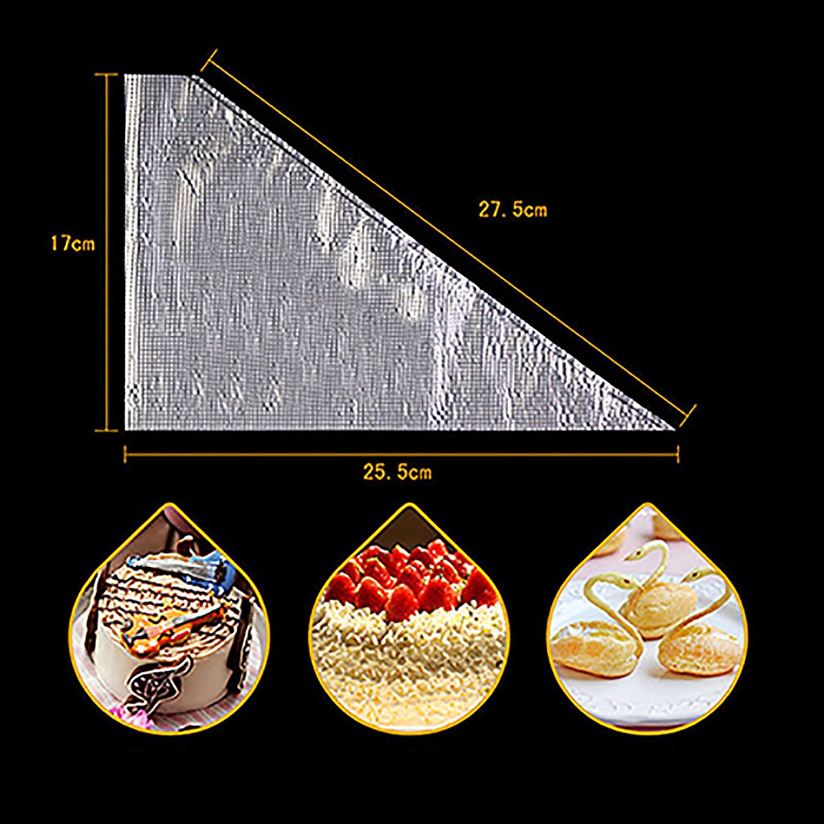 100PCS Piping Bags Extra Thick No-slip Fondant Cake Cupcake-