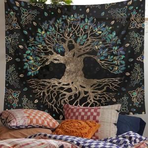 180x230CM  Tapestry Wall Hanging Psychedelic Wall Carpet  Wishing Tree Tapestries Home Decor