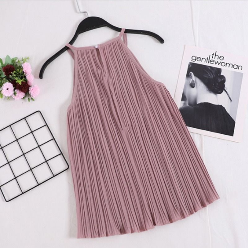 Women Summer Slim Tank Tops Camisole Chiffon Halter Off Shoulder O-neck