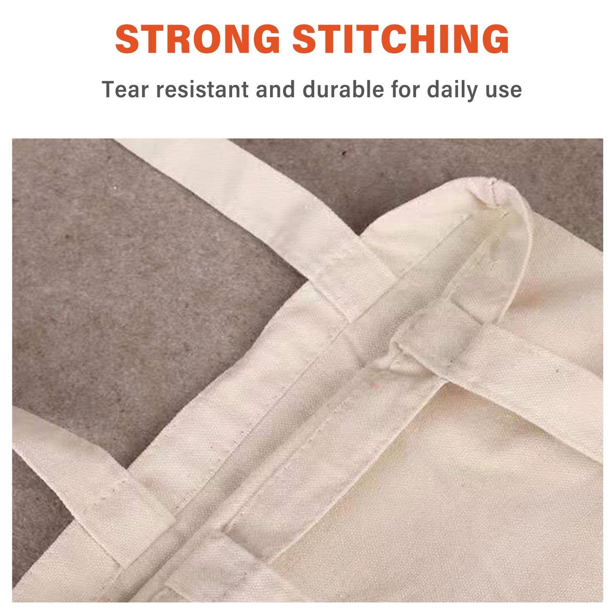 10PCS Canvas Bag Handbag Large Capacity Solid Color Foldable Reusable Lightweight Shopping Bag Cloth Bag Tote Bag