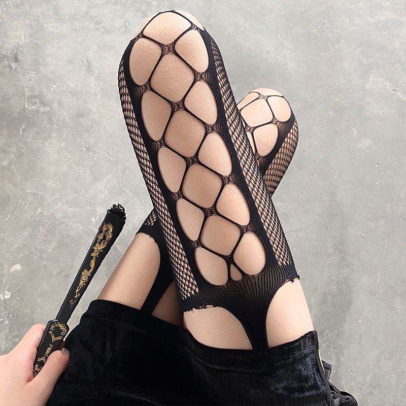 Sexy Hollow Out Fishnet Stockings Pantyhose Black High Waist Stocking 1602