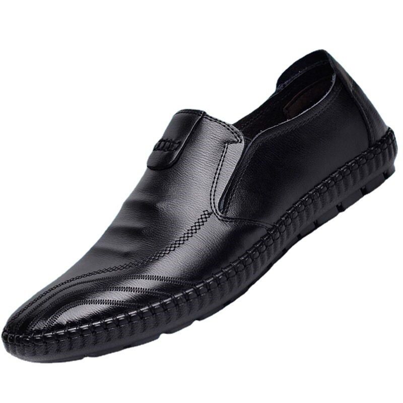 Men's Casual Loafer Leather Shoes- Black