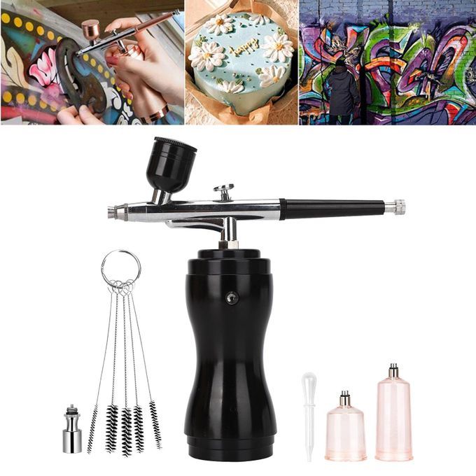 Airbrush Set  Gun  Mini Rechargeable For  Black