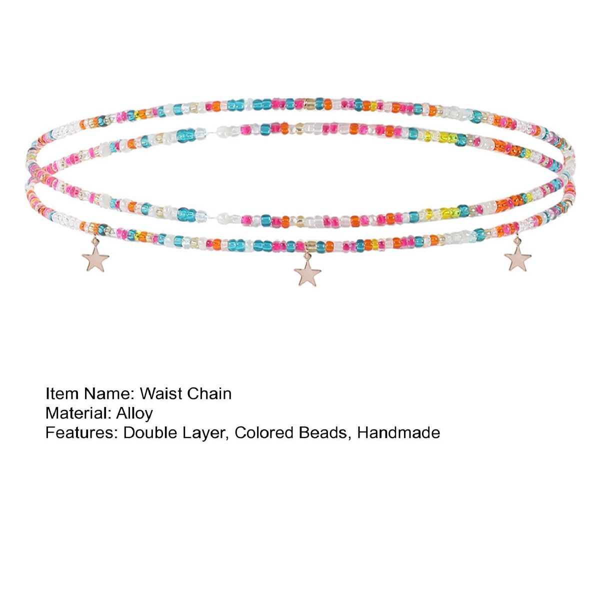 Waist Chain Heart Shell Star Pendant Stretch Waist Chain A
