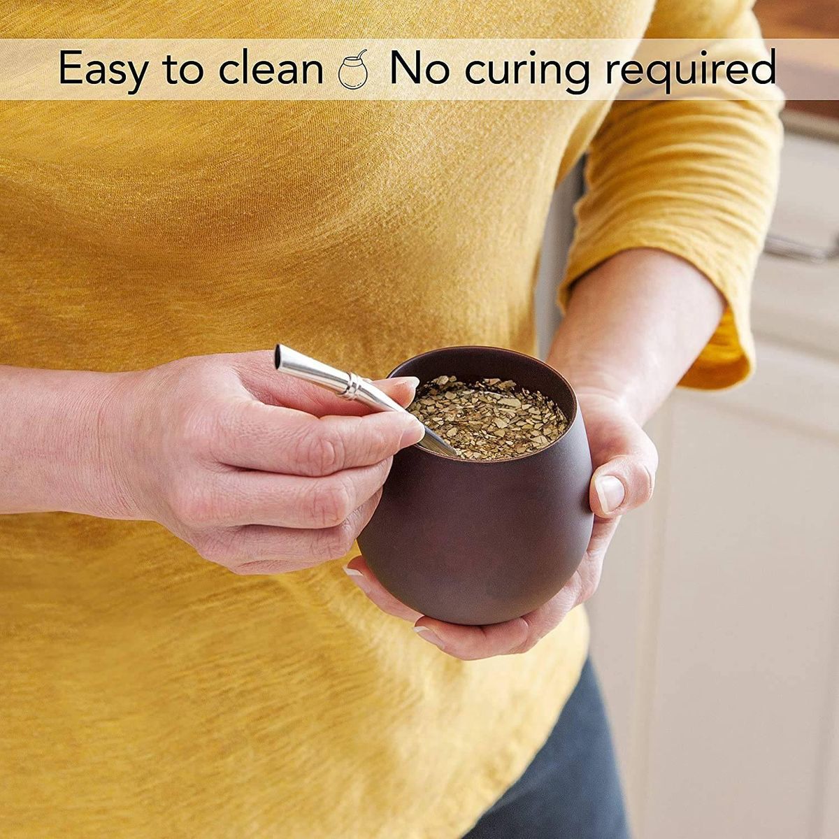 Wooden Yerba Gourd Mate Tea Set Handmade Natural Wood