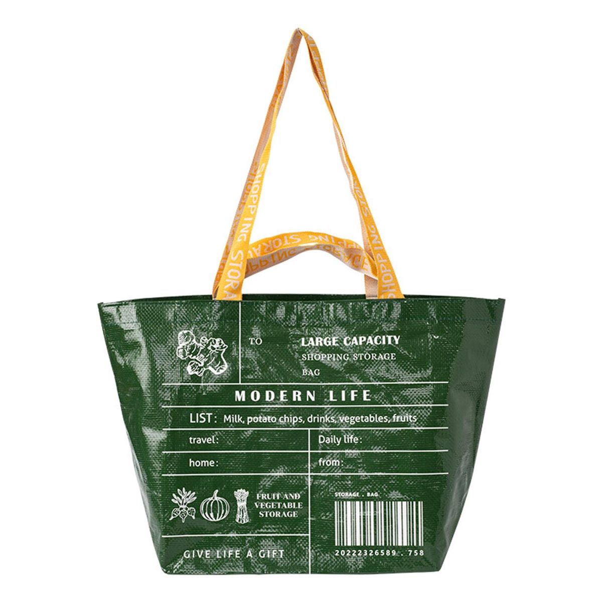 Shopping Handbag Large Capacity Storage Shopping Handbag Green