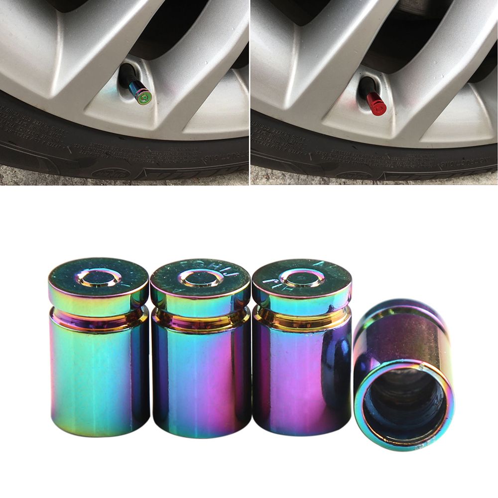 4Pcs Tire Valve Stem Cover Caps Aluminum Car Wheel Air