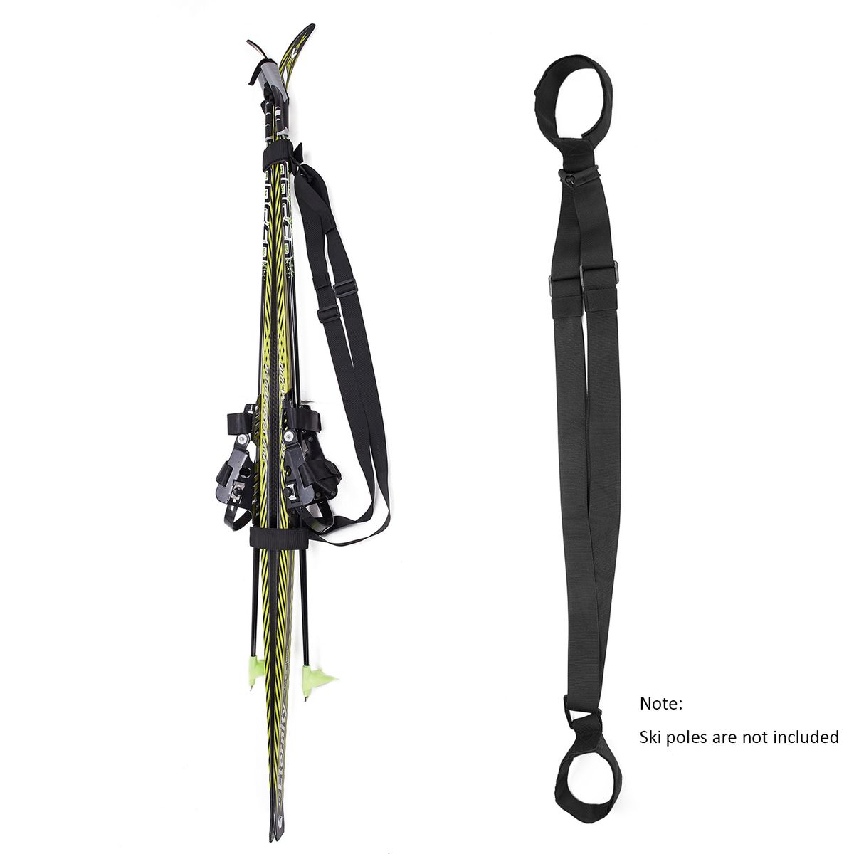 Ski And Poles Backpack Carrier Straps Adjustable Ski