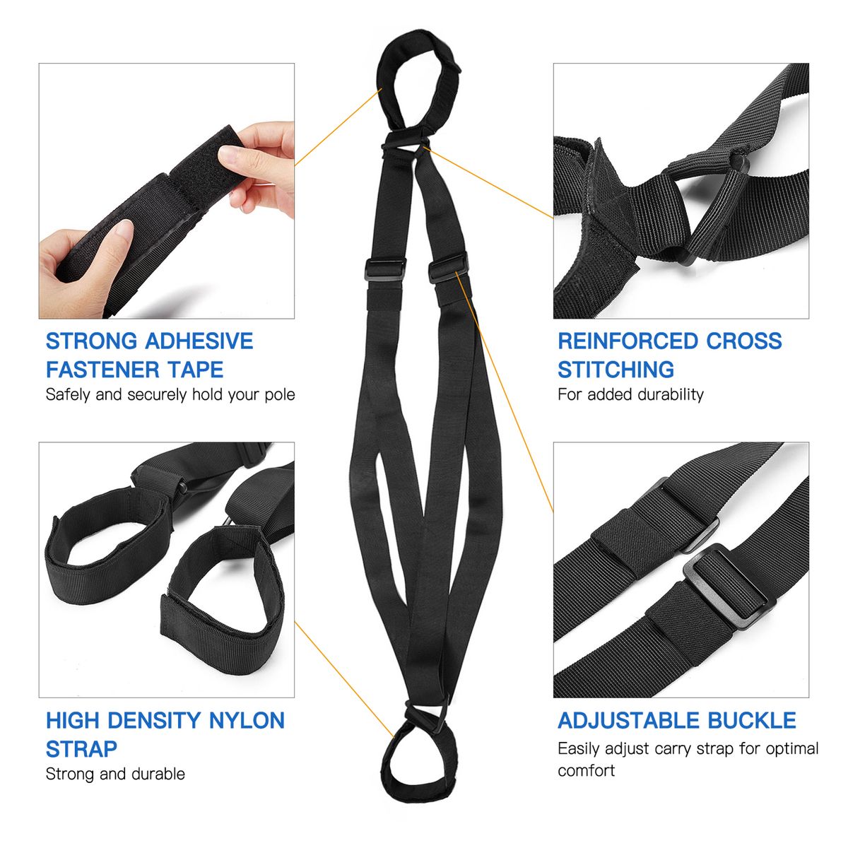Ski And Poles Backpack Carrier Straps Adjustable Ski