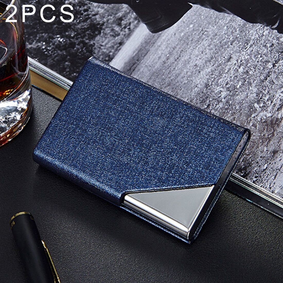 2 PCS Oracle Bone Texture Business Card Holder Wallet Credit Card ID Case Holder,