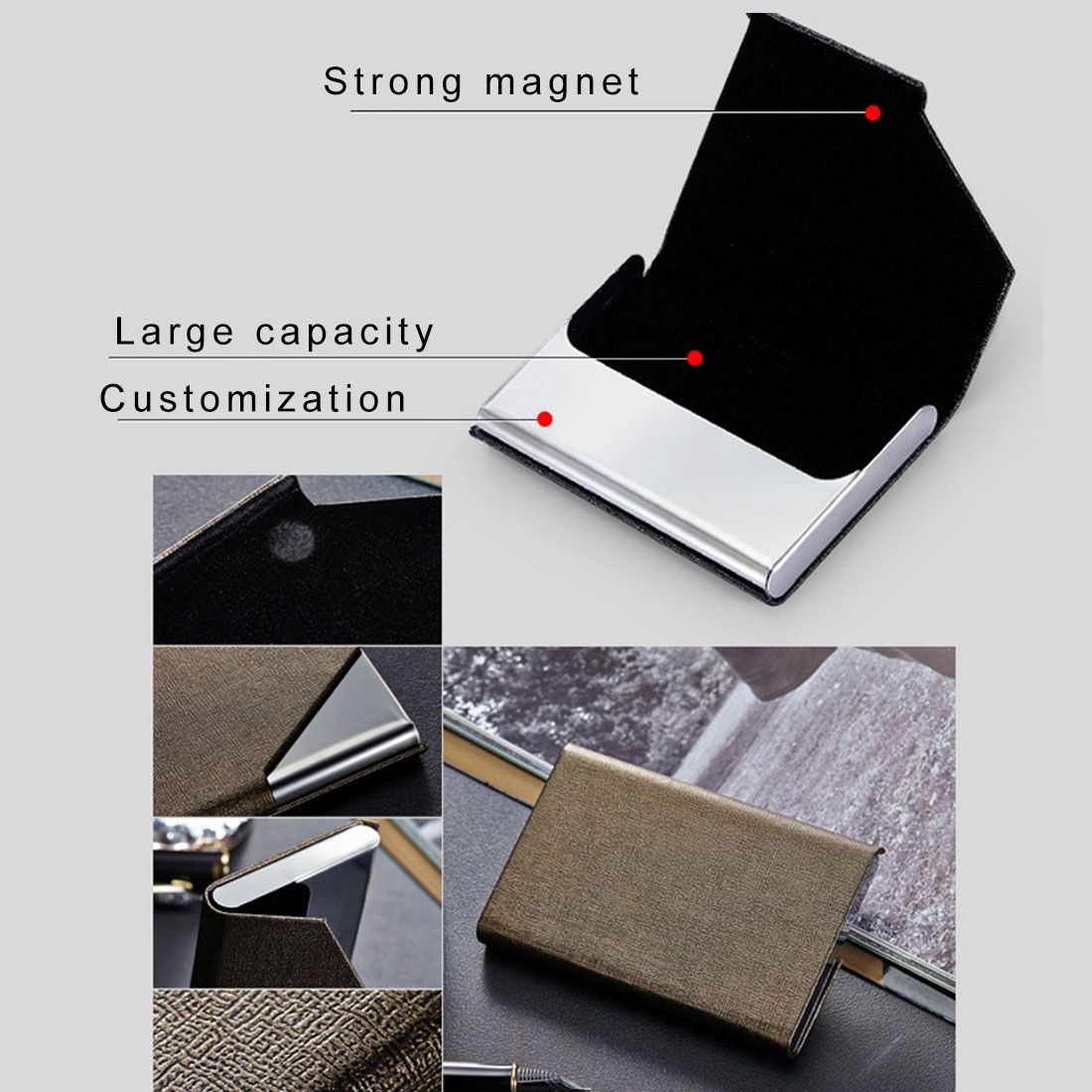 2 PCS Oracle Bone Texture Business Card Holder Wallet Credit Card ID Case Holder,