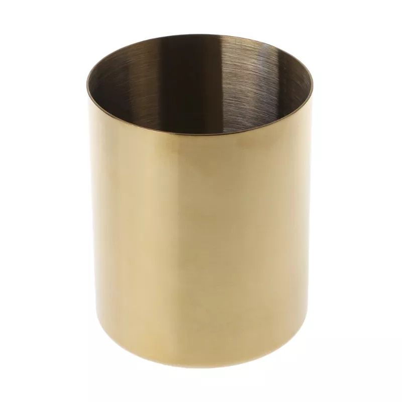 Golden Pen Pencil Pot Holder Container Organizer Home Desk