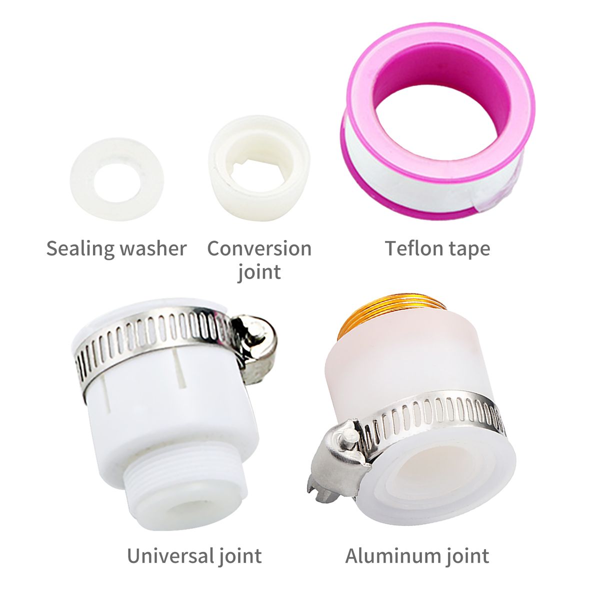 5PCS Faucet Adapter Kit Aerator Adapter Set Rubber Adapter