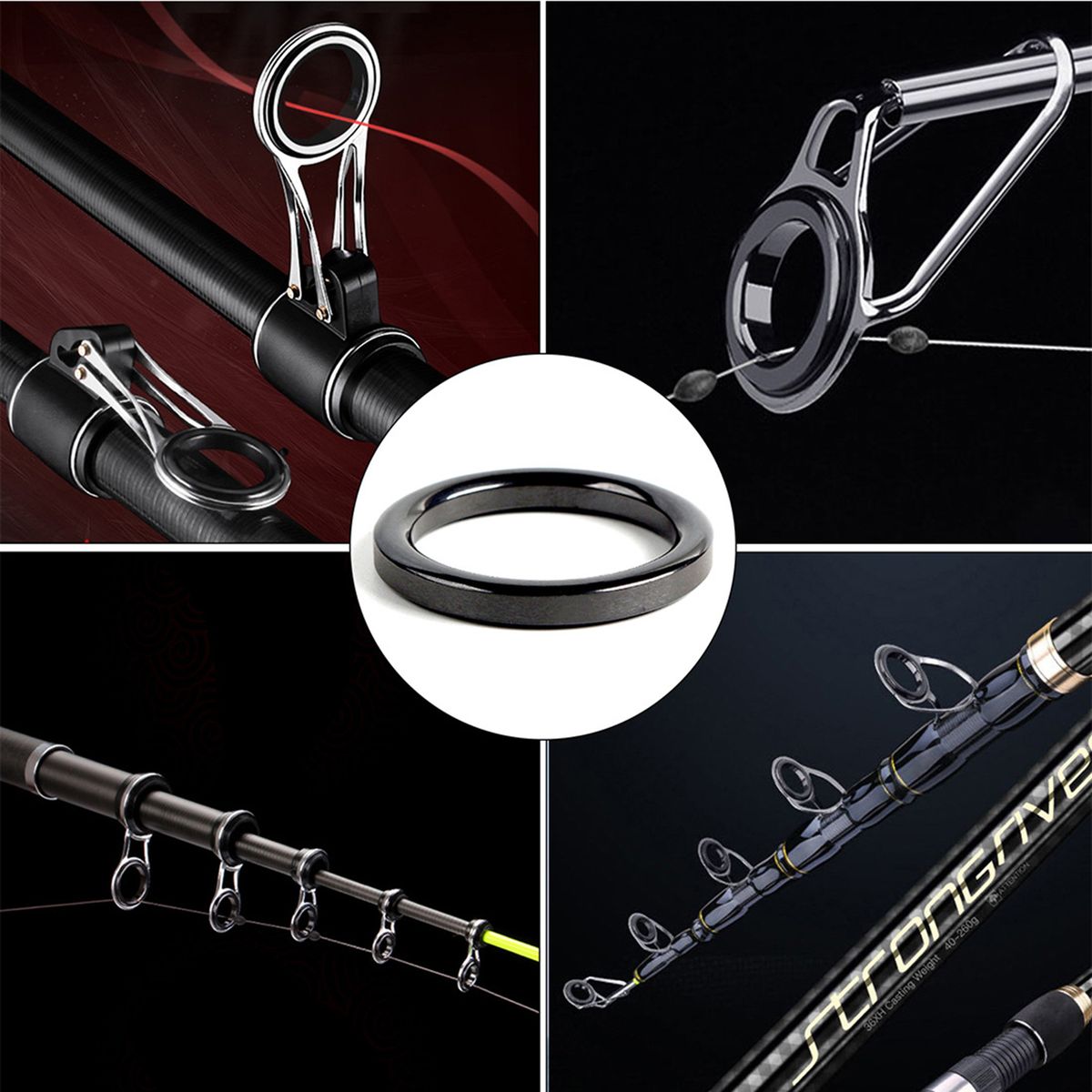 Fishing Rod Guide Repair Kit 40pcs Ceramic Guide Rings