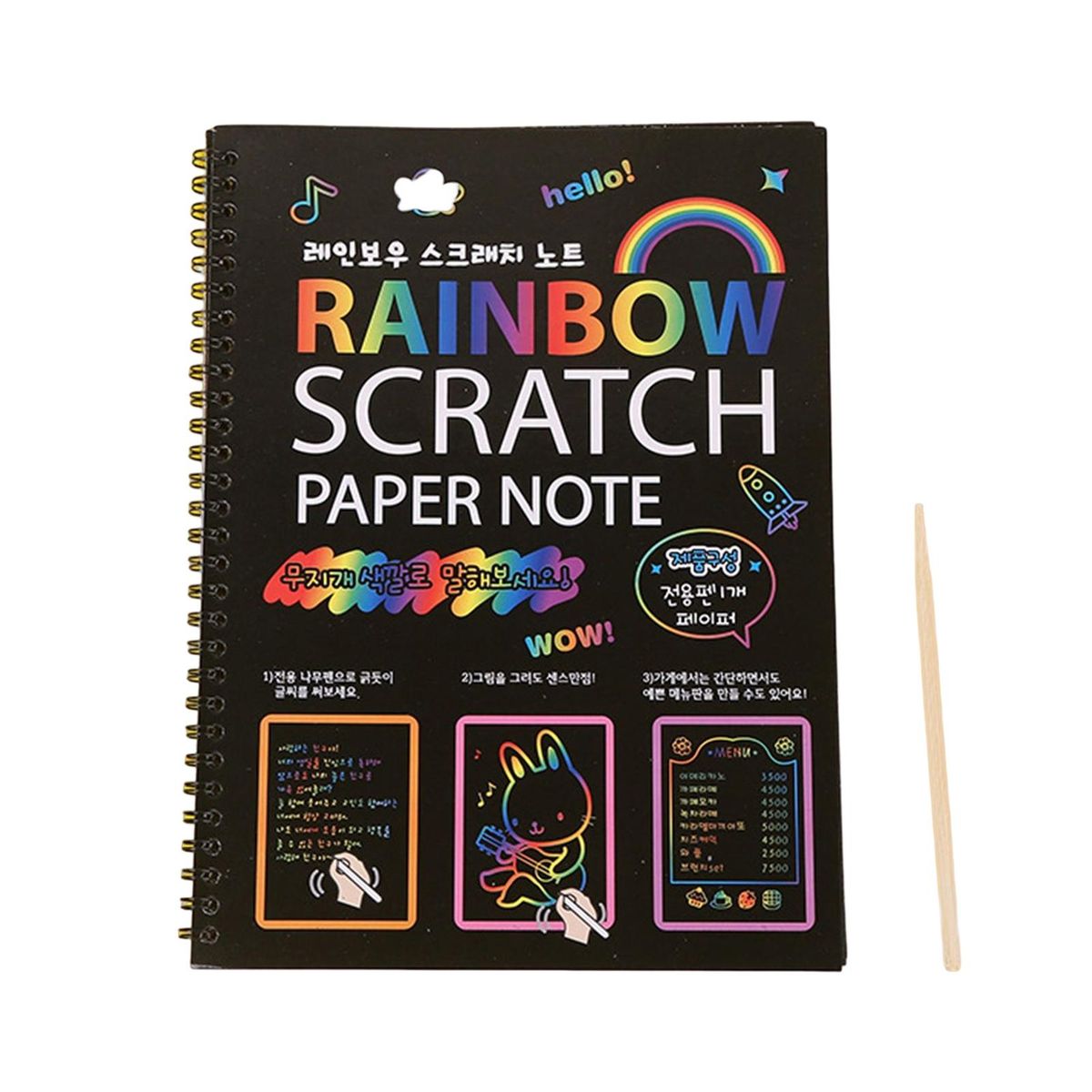Painting Toy Rainbow Kids Scratch Painting Paper Black