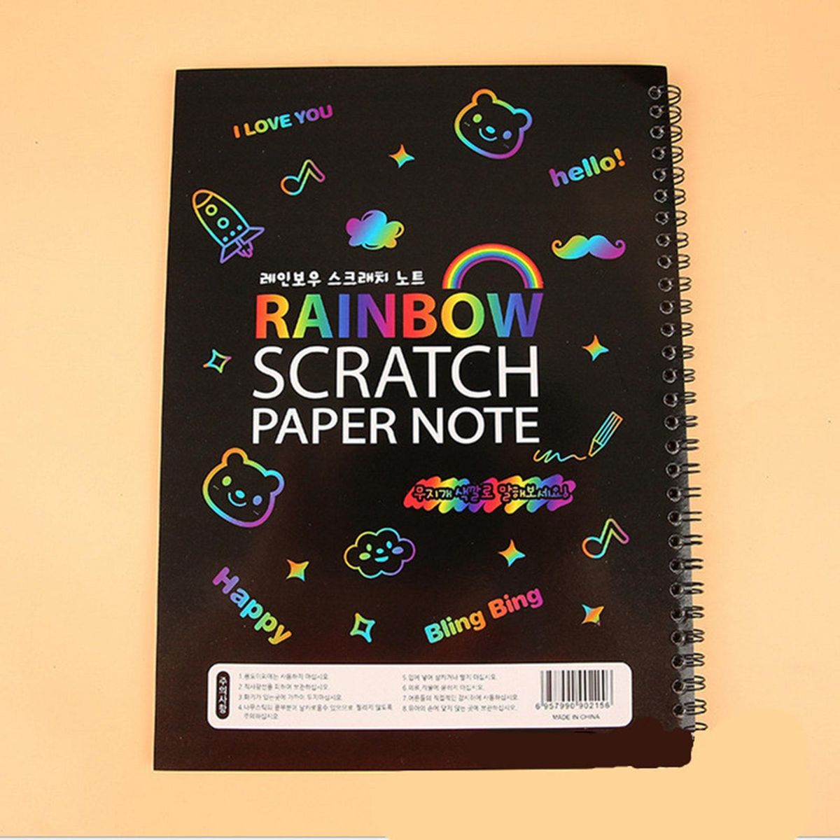 Painting Toy Rainbow Kids Scratch Painting Paper Black