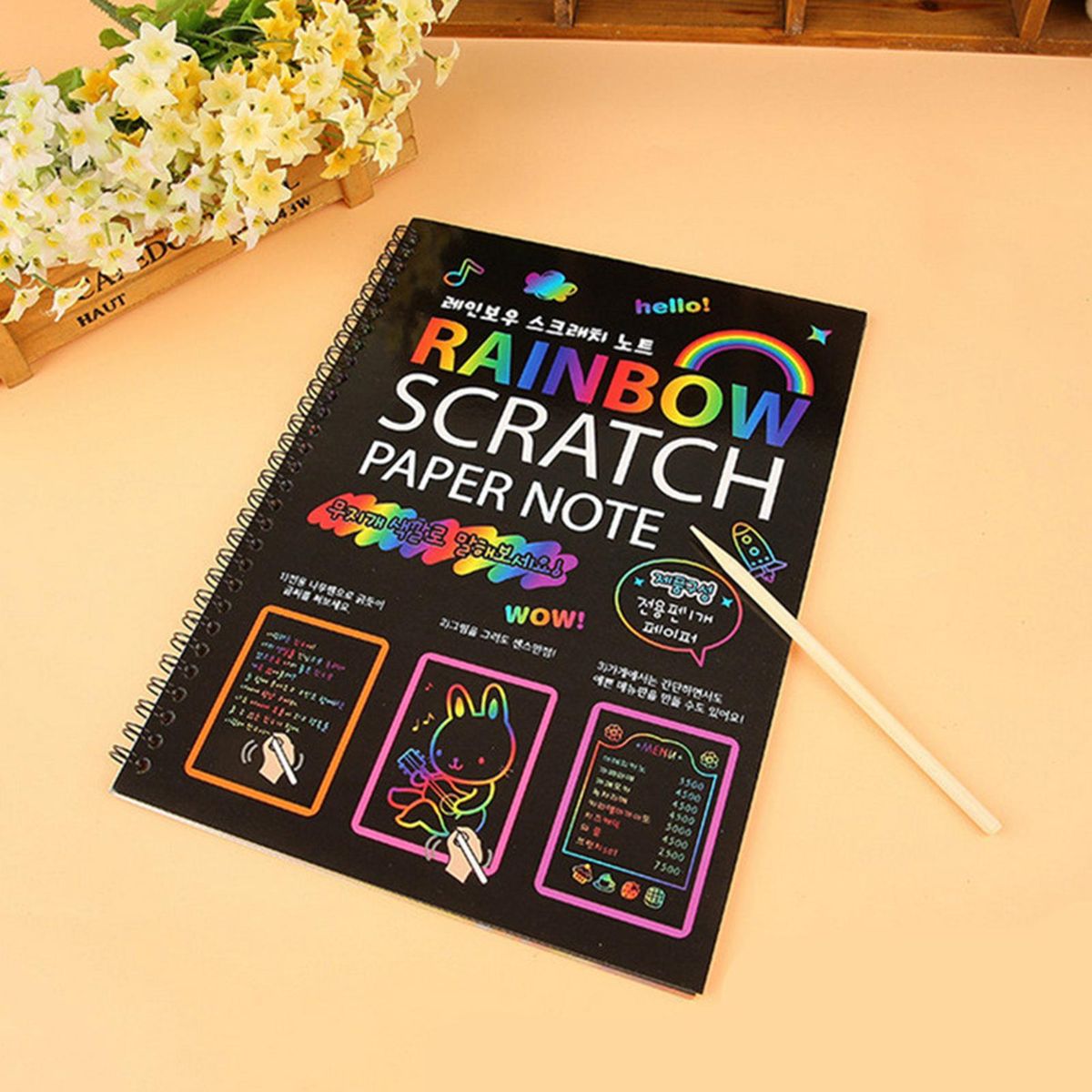 Painting Toy Rainbow Kids Scratch Painting Paper Black