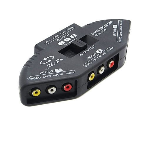 3 Input,1 Output Channels AV Expansion Switch Multi Selector 3 Ports AV RCA Video Selector Switch