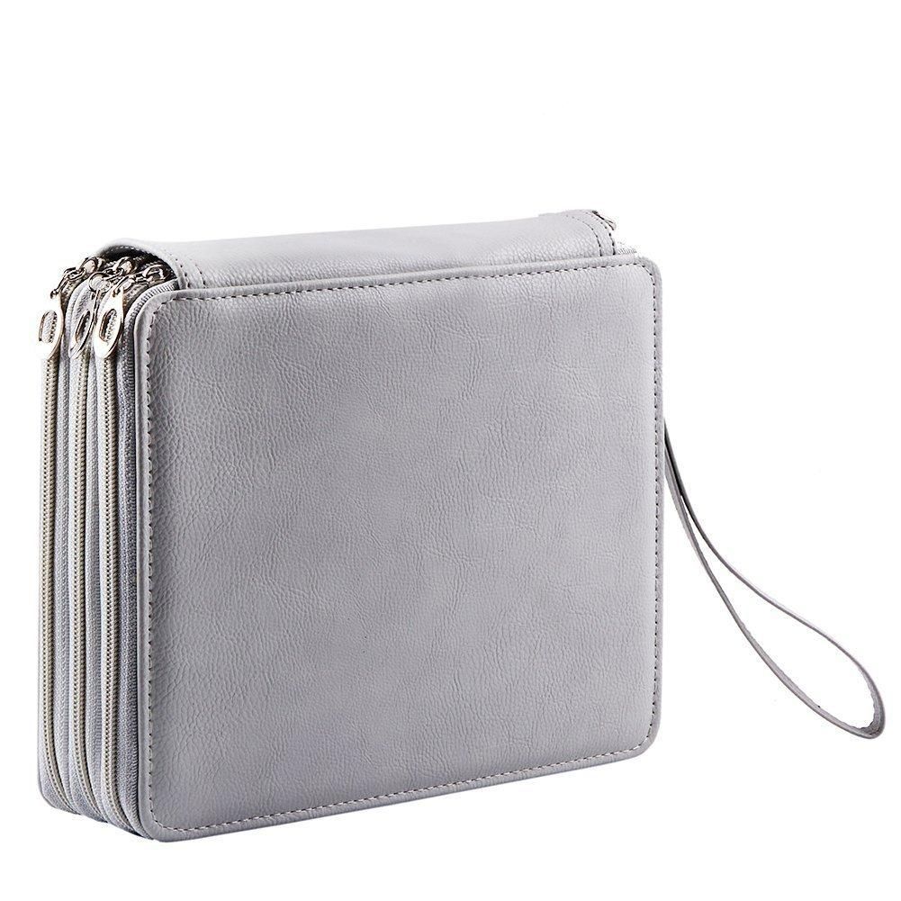 Hot Sale 120 Hole Leather Pencil Case Art Sketch Brush Color Lead 120 Color Storage Pen Curtain Stationery Box