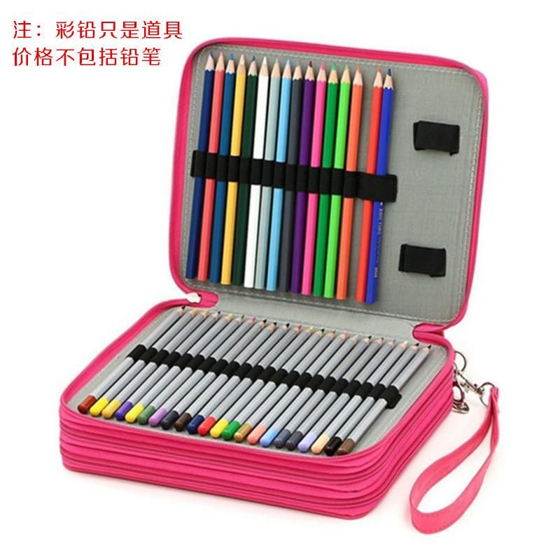 Hot Sale 120 Hole Leather Pencil Case Art Sketch Brush Color Lead 120 Color Storage Pen Curtain Stationery Box