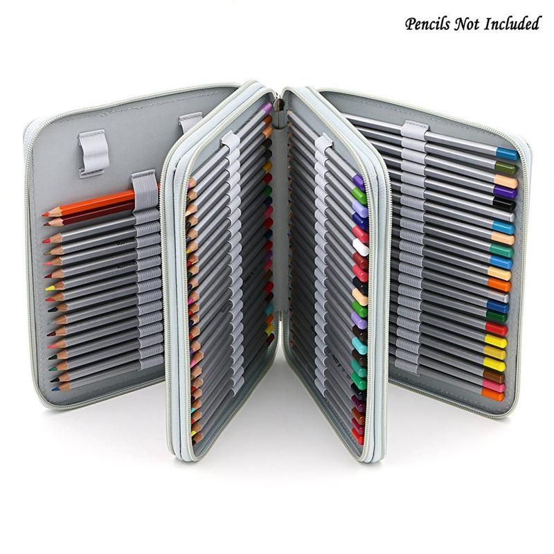 Hot Sale 120 Hole Leather Pencil Case Art Sketch Brush Color Lead 120 Color Storage Pen Curtain Stationery Box
