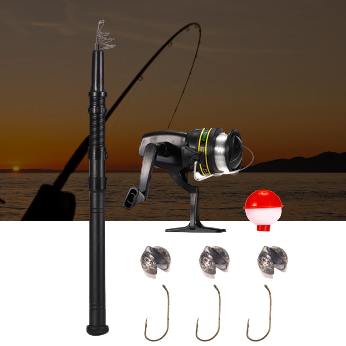 Telescopic Reel And Fishing Rod Combo And Line Sea For