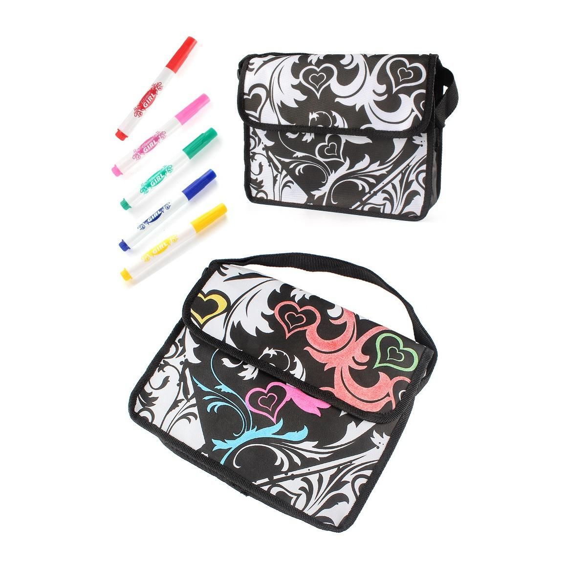 DIY Personalize Paintable Reversible Sequins Backpack Girl Create Your Own School Bag DIY Doodle Kids Art Craft Toy(B)