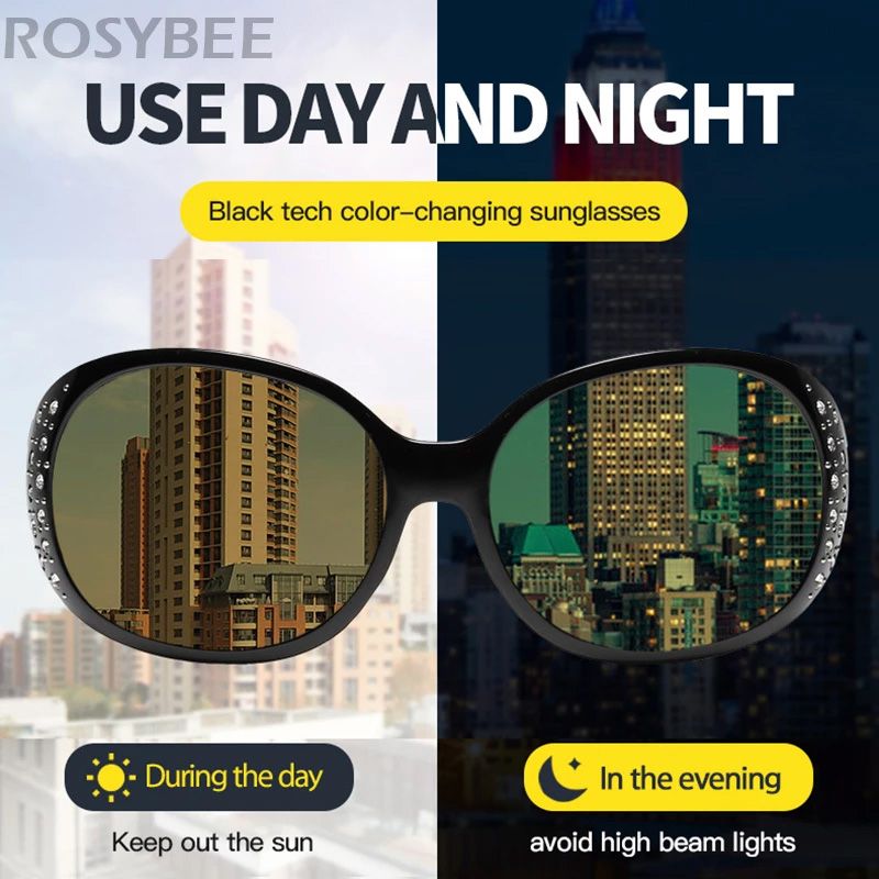 Day & Night Vision Photochromic Polarized Sunglasses